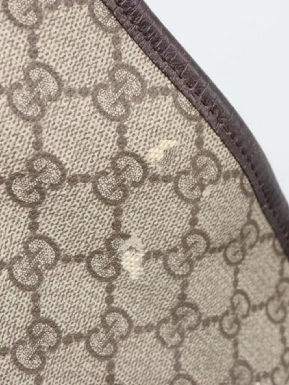 GUCCI GG Supreme Web Sherry Line Bag PVC Beige Silver 145844 Auth ti3927 - Picture 12 of 16
